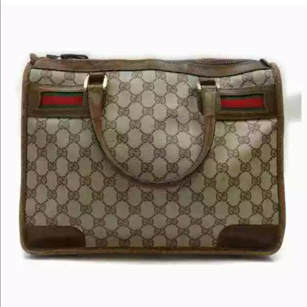 Gucci Satchel Boston Style Bag Unisex Men & Women